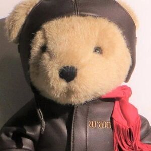 Cute Aviator Teddy Bear Aramiss 2000 Jacket And Hat Plush Stuffed Perfumes